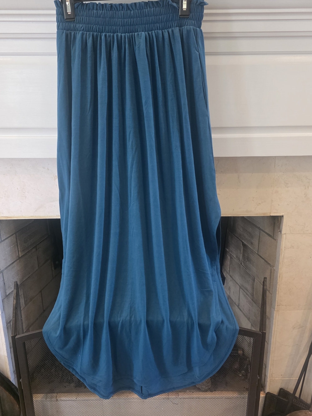 Zenana Outfitters Teal Maxi Skirt with Smocked Waist